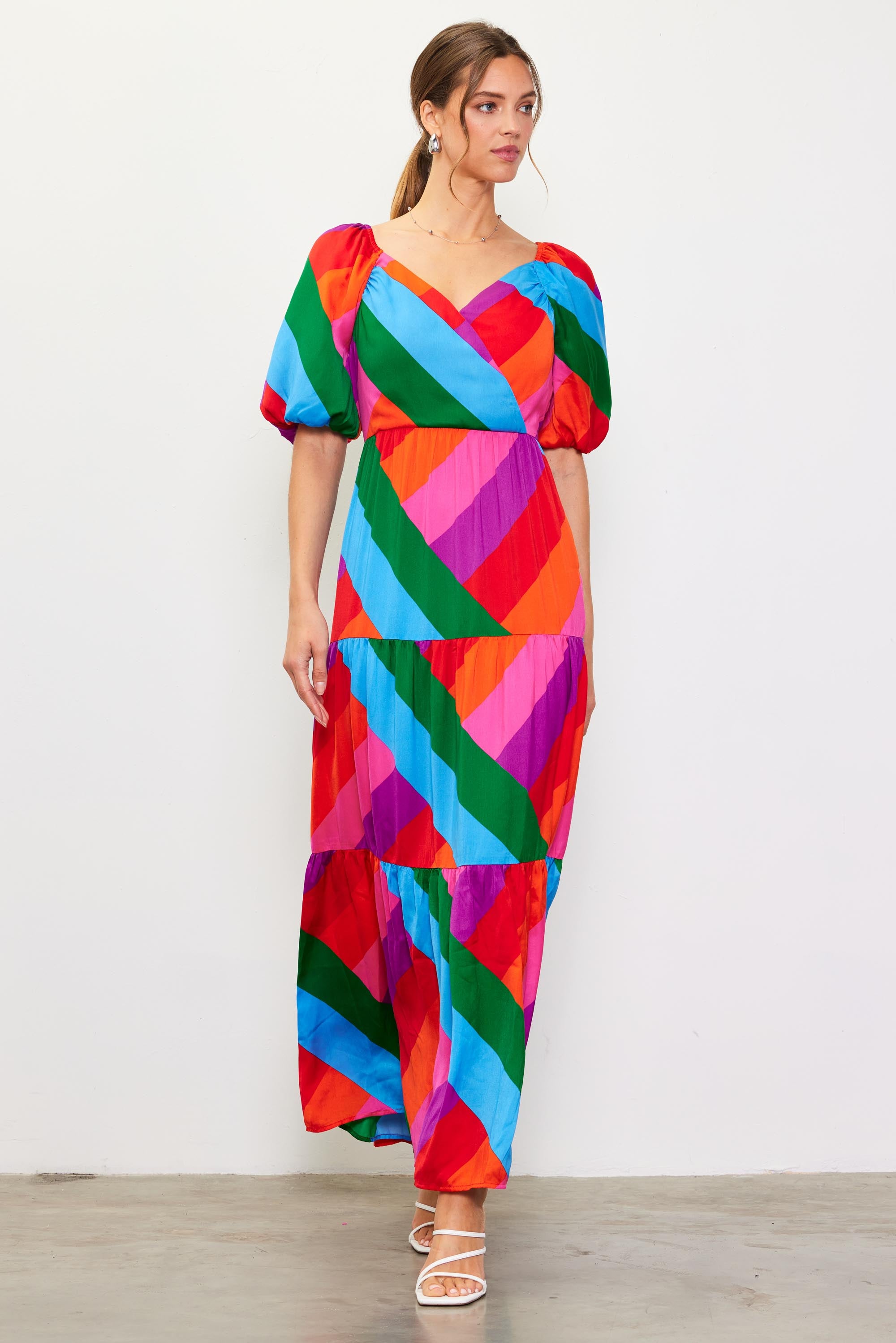 HARPA Women's Maxi Dress Lined MULTICOLOR NWITH DEFECT SIZE LARGE 