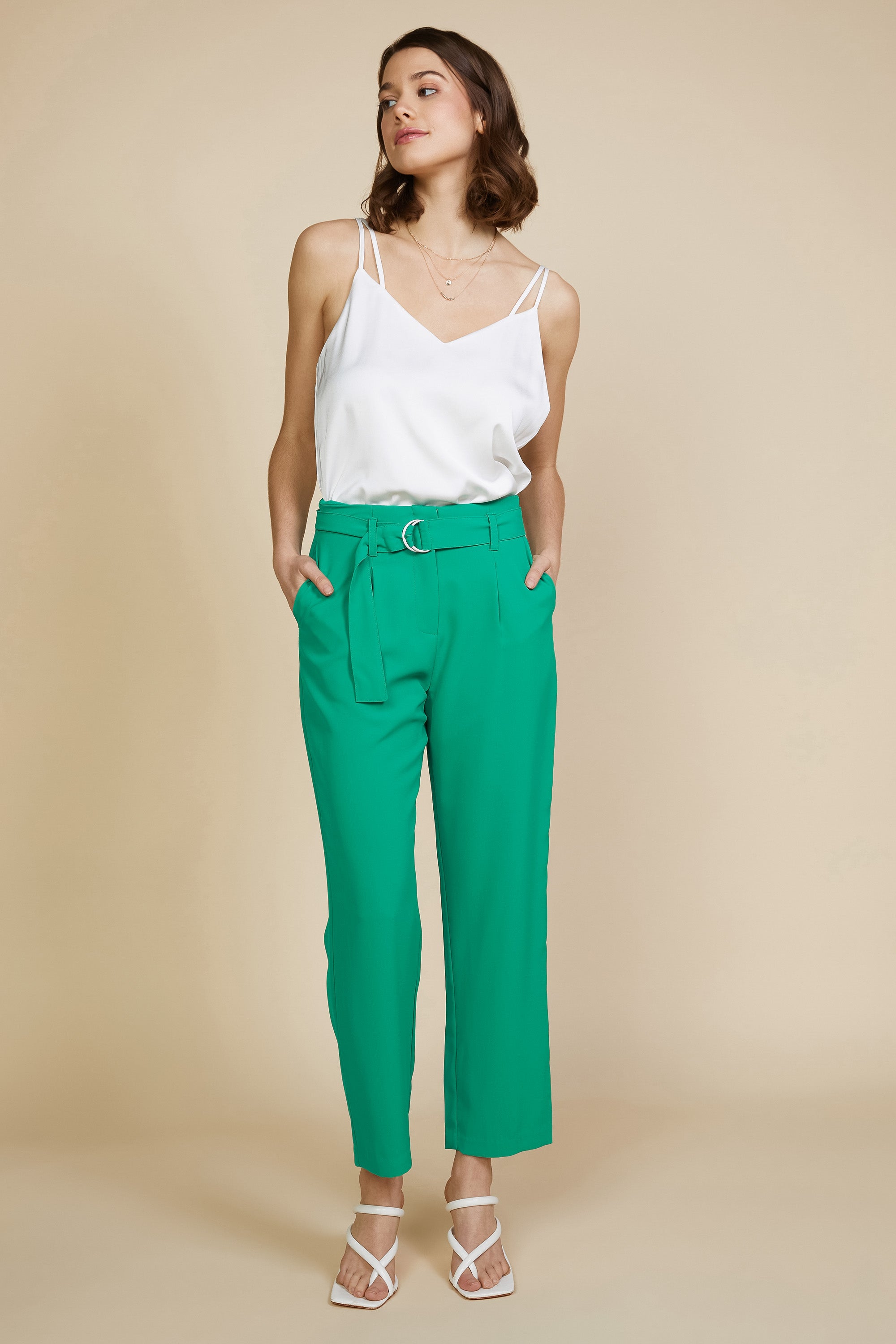 Plus Size - Satin Straight Leg Pant