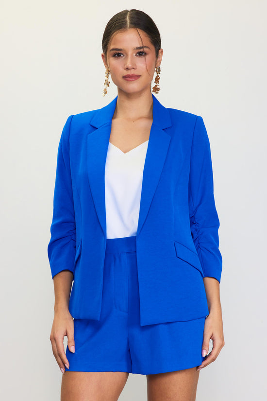 Recycled Shirred Sleeve Blazer