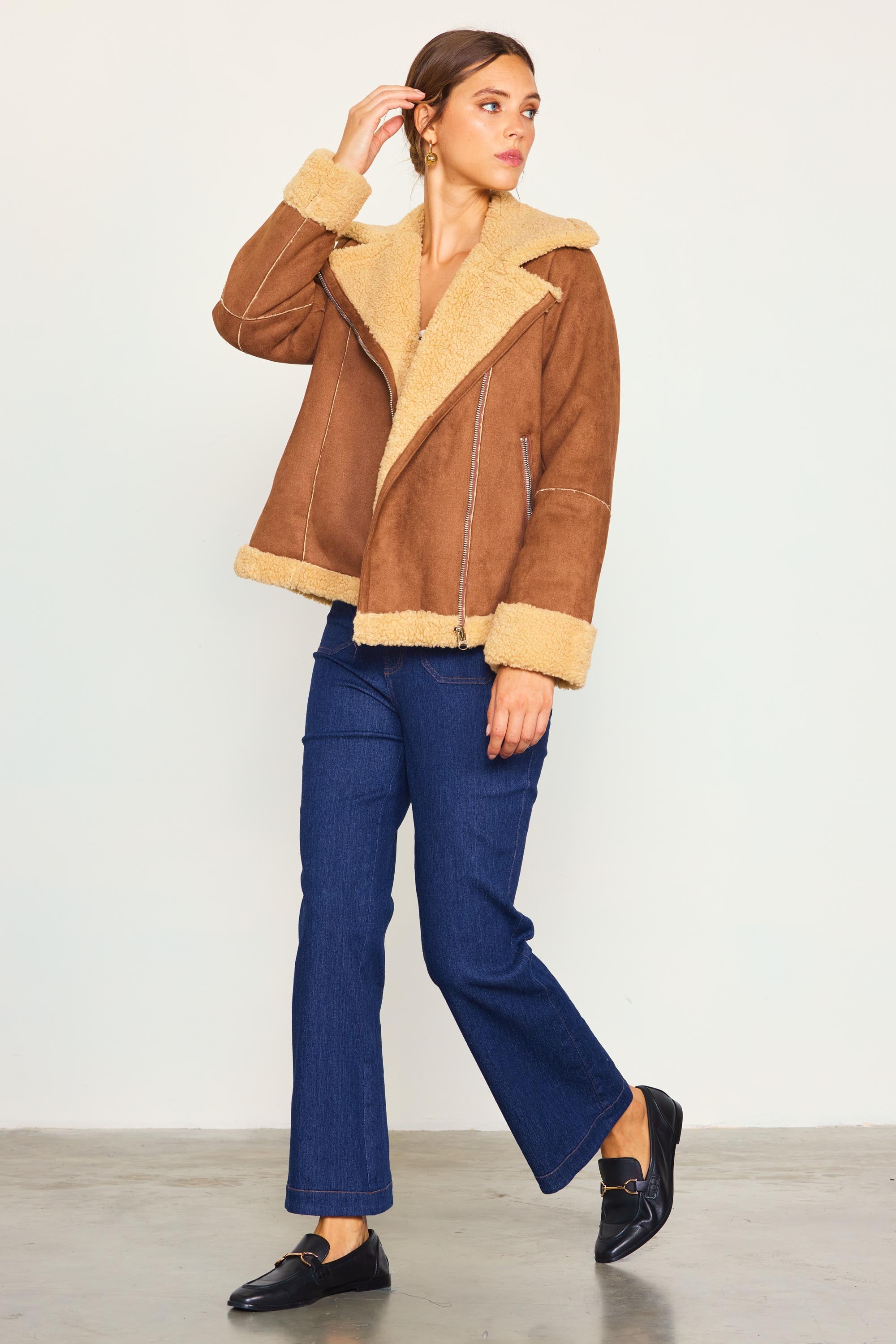 Camel clearance aviator jacket