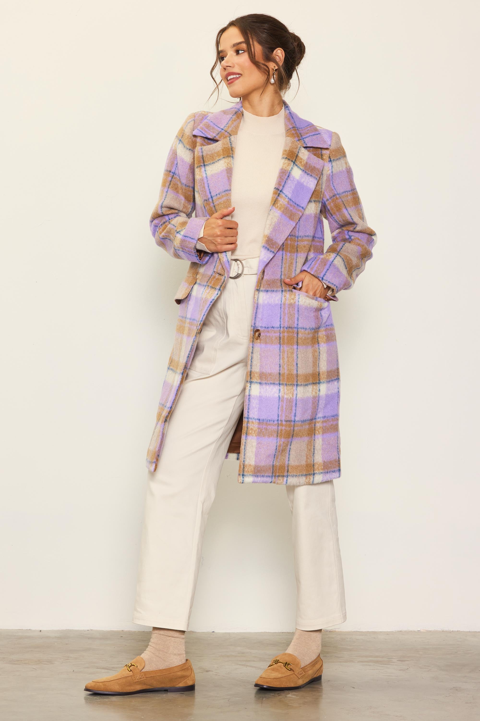 Blue hot sale plaid coat