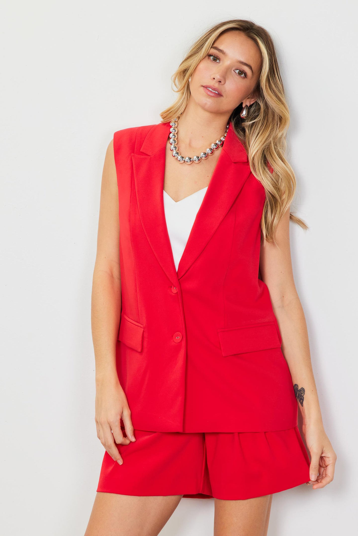 Sleeveless Tailored Blazer