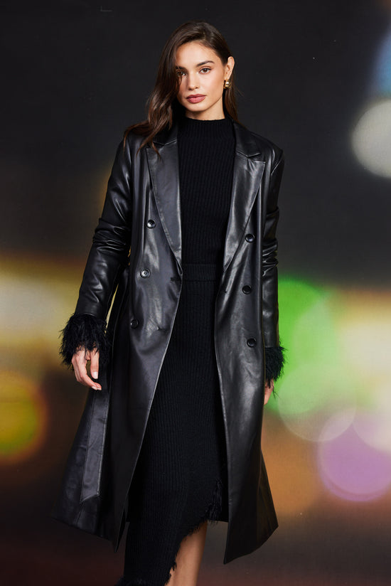 Vegan Leather Trench Coat