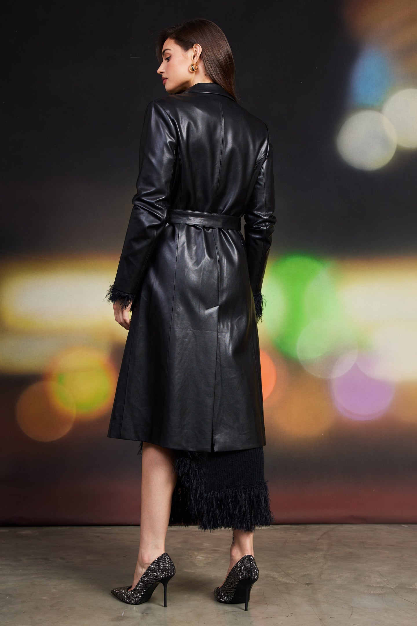 Vegan Leather Trench Coat