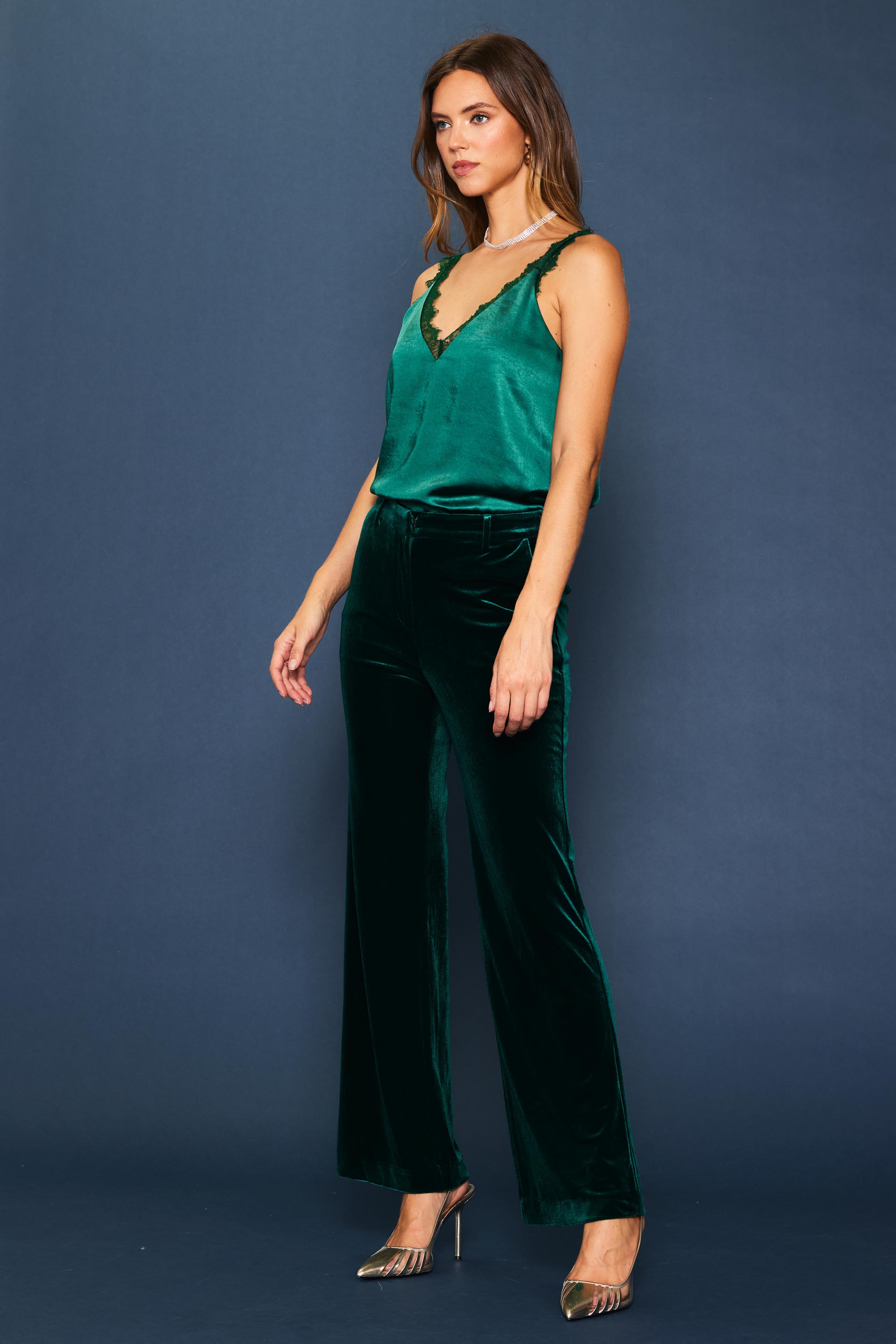 Velvet Wide Leg Pants