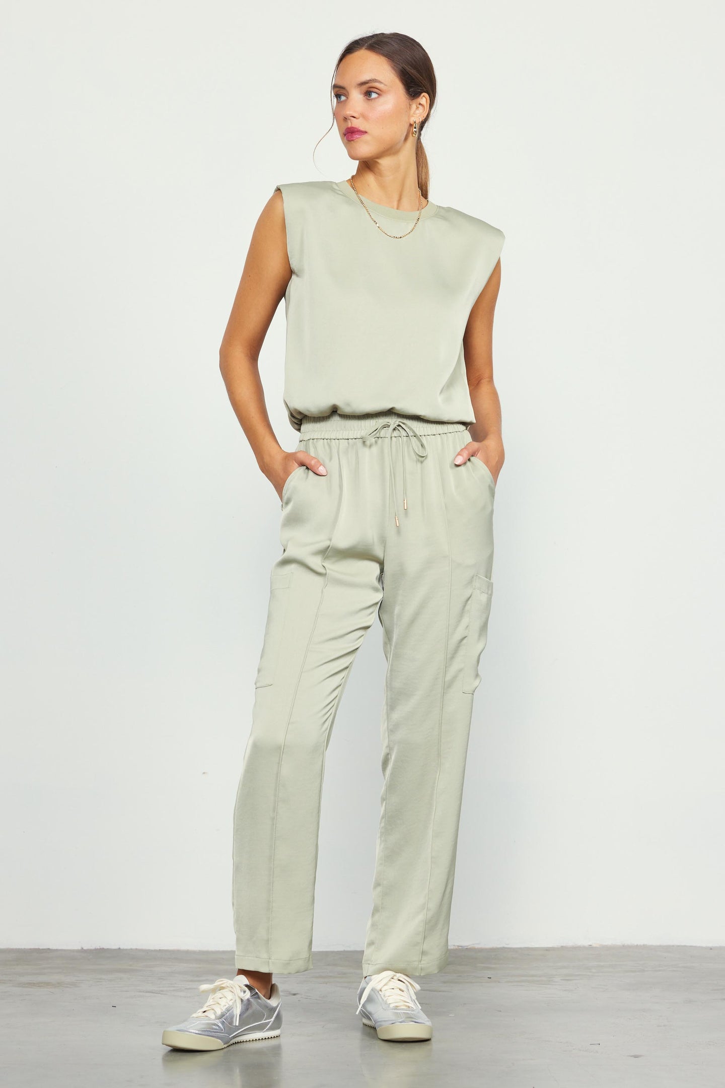 Relaxed Utility Pintucked Pants