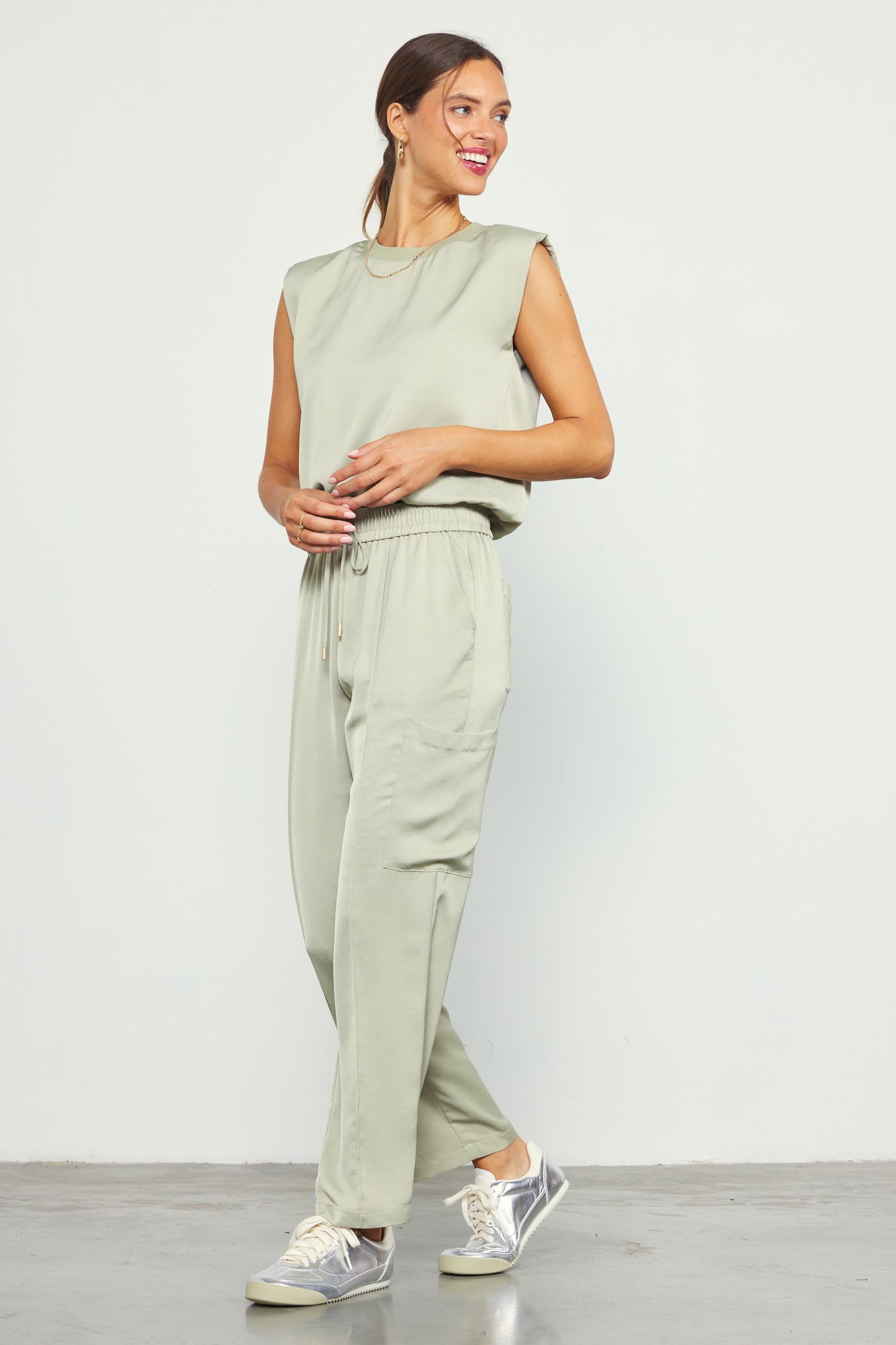 Relaxed Utility Pintucked Pants