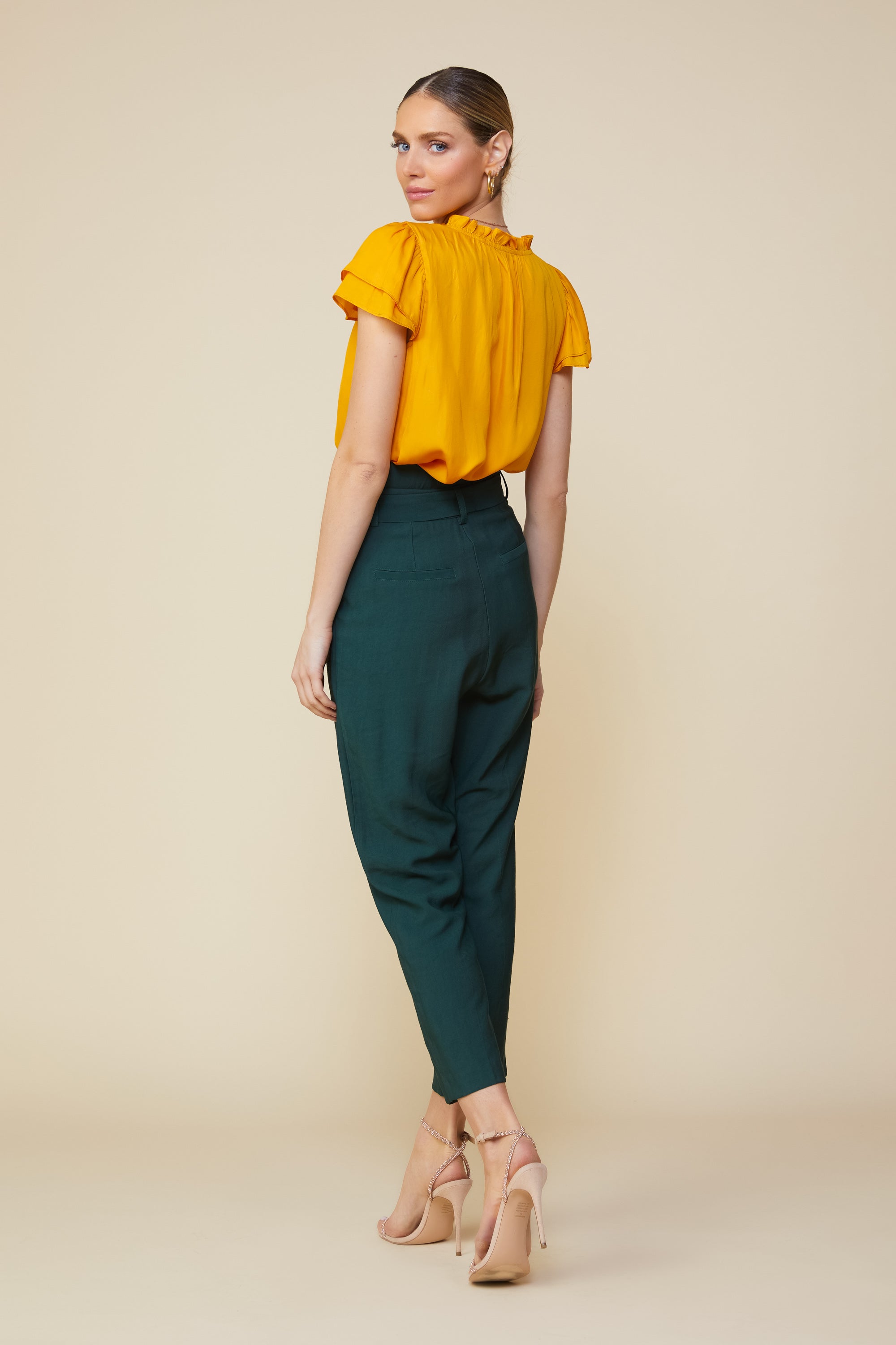 Paper bag hot sale belted pants