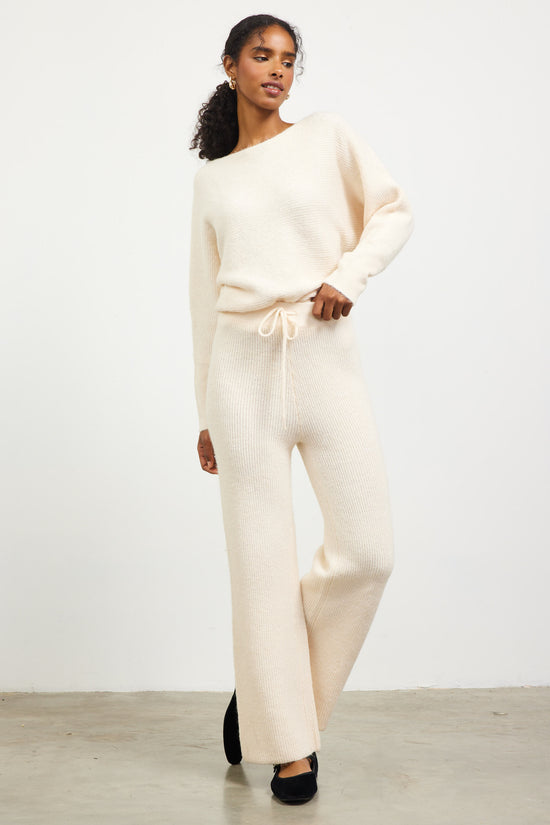 Ribbed Knit Wide Leg Pants