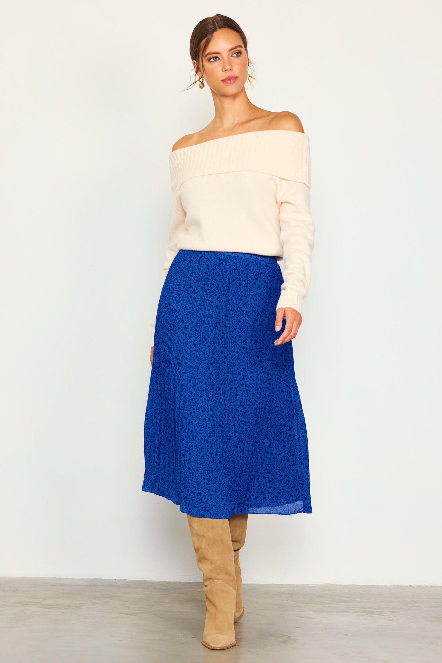 Satin Midi Slip Skirt - Sky Blue – Brevera Boutique