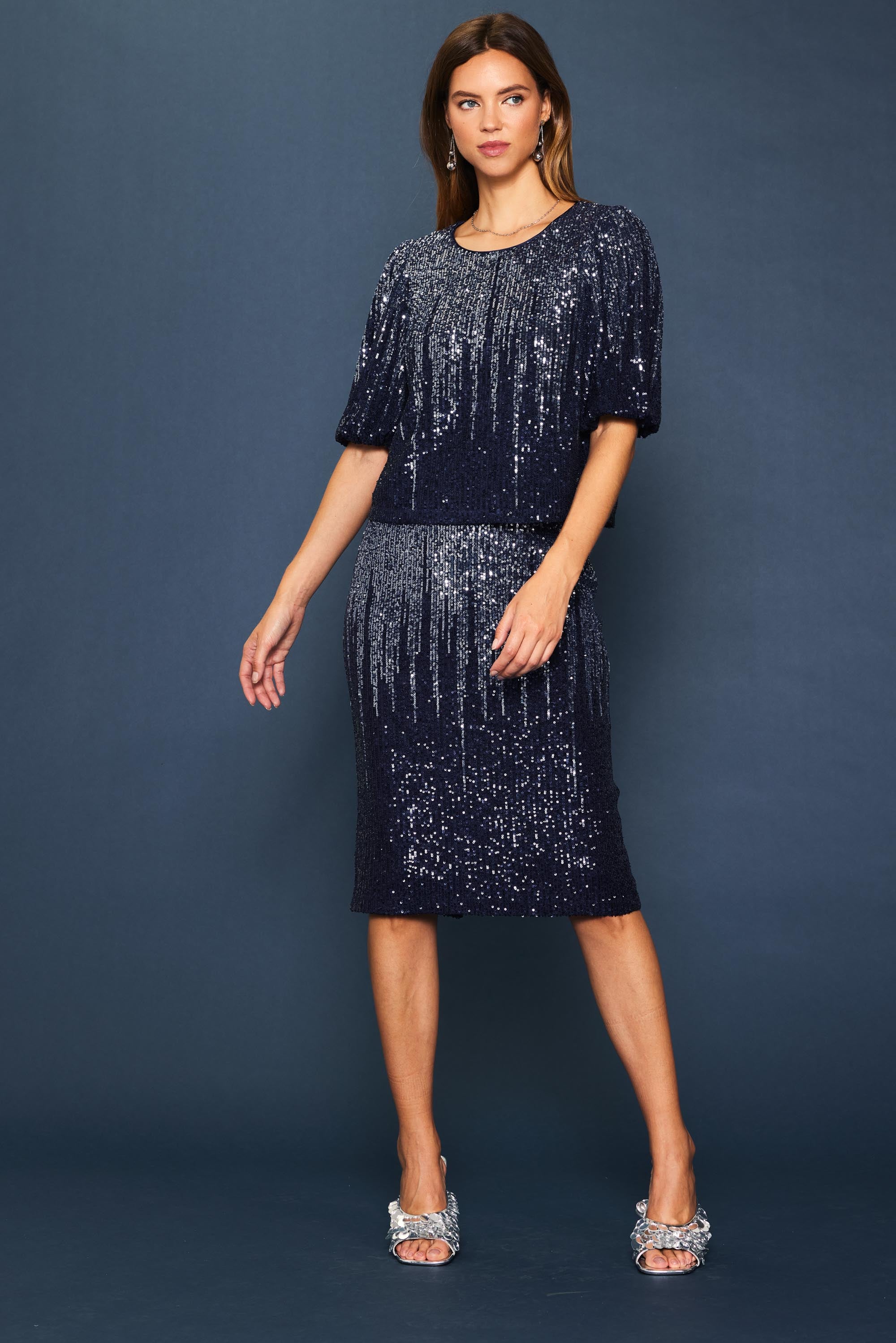 Women s Ombre Sequin Midi Skirt by Skies Are Blue