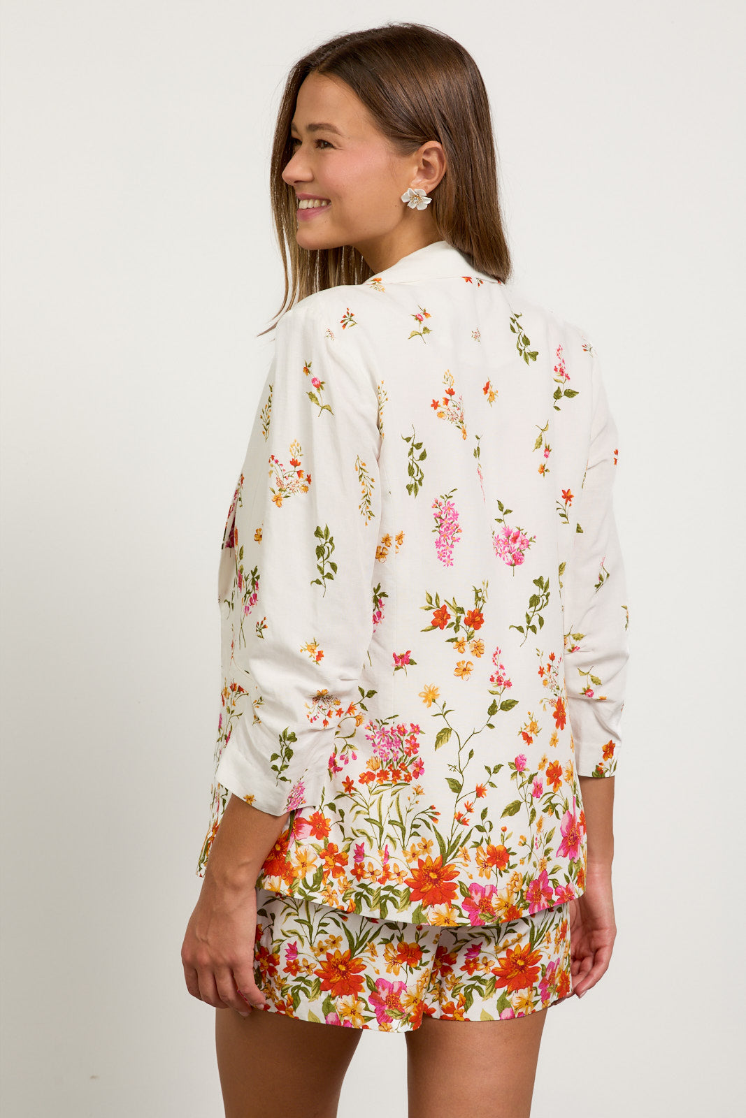 Floral Motif Print Blazer