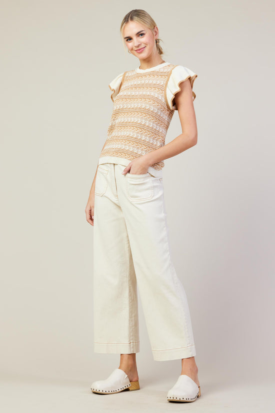 Cotton Twill Crop Pants