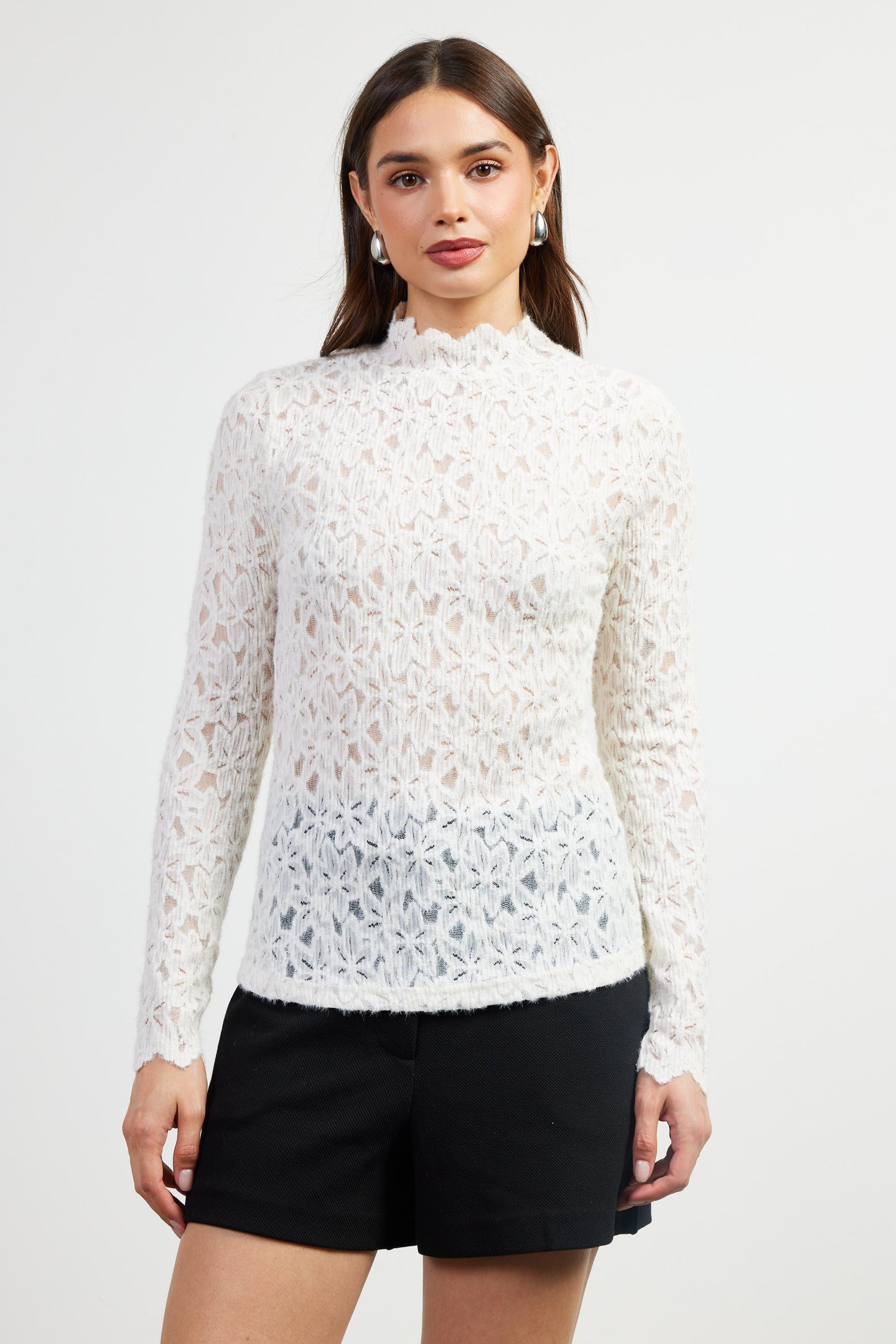 Lace Mock Neck Top