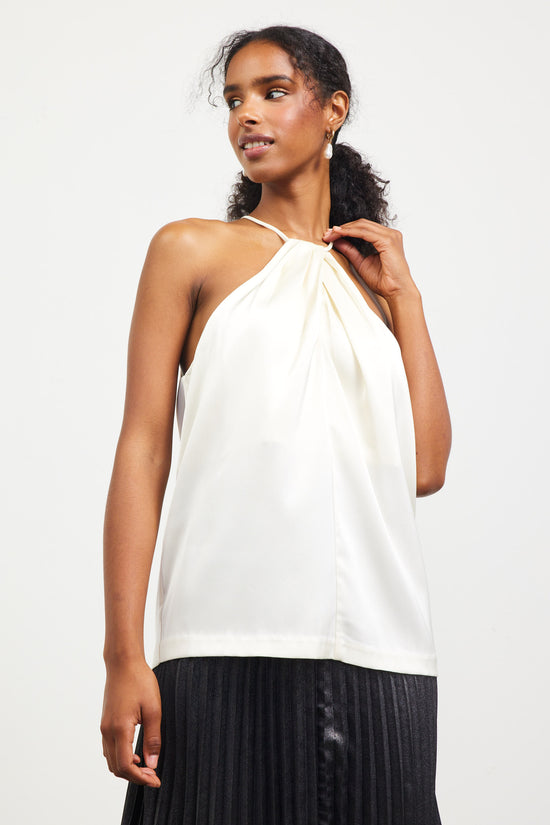 Pleated Detailing Halter Top