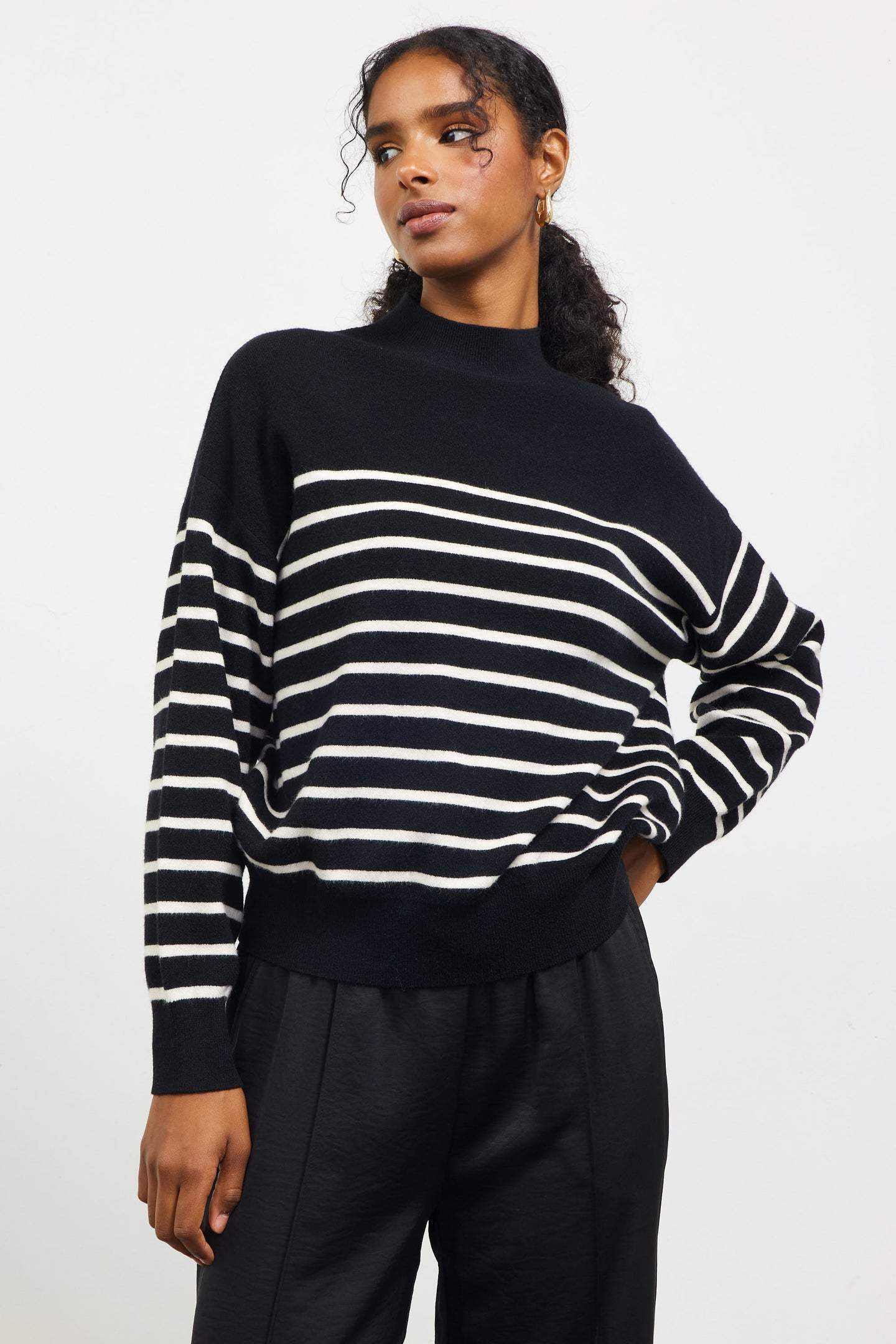 Relaxed Striped Knit Sweater