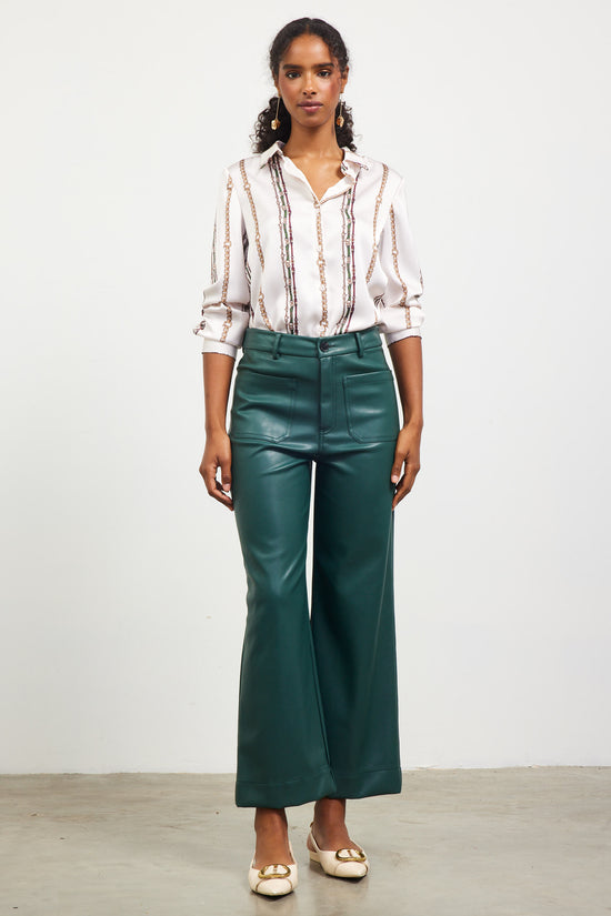 Faux Leather Wide Leg Pants