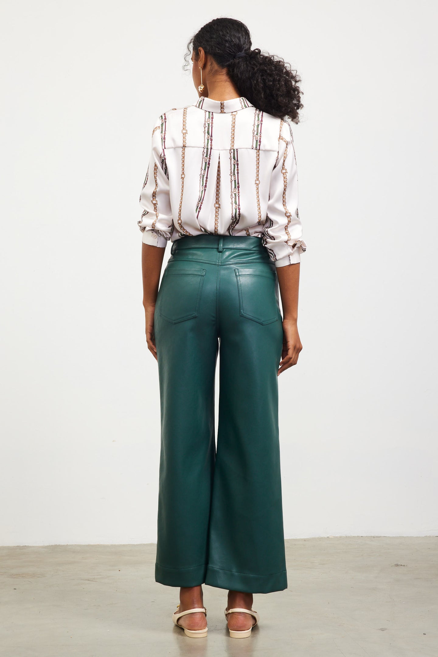 Faux Leather Wide Leg Pants