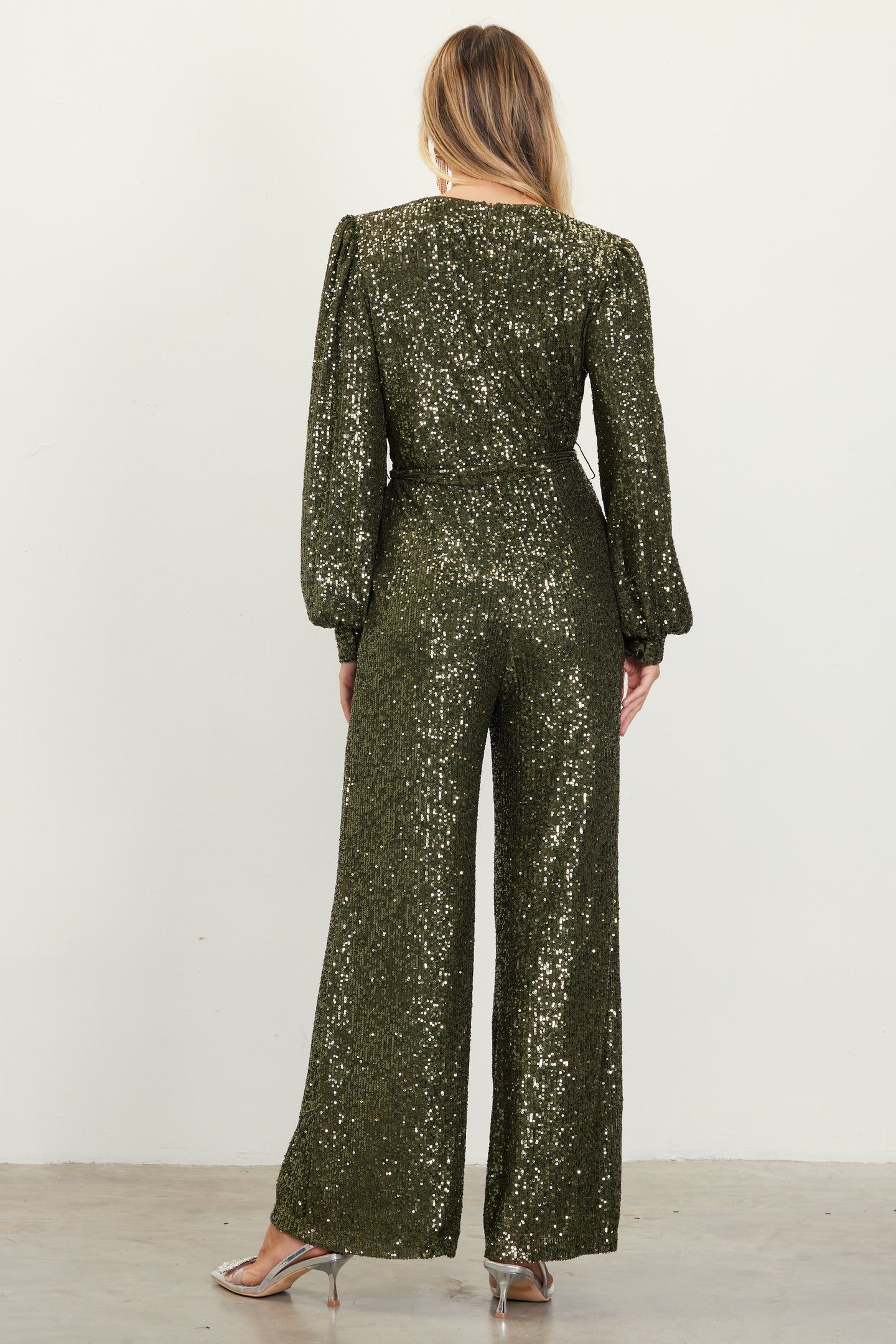 Sequin Wrap Jumpsuit