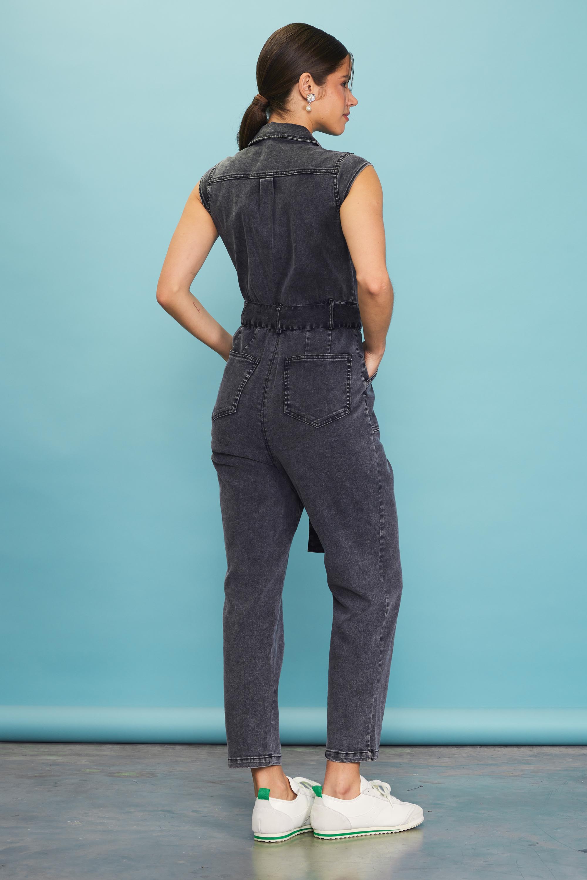 New Stylish Women Sleeveless Button Hollow Out Patchwork Club Denim Jumpsuit  | eBay