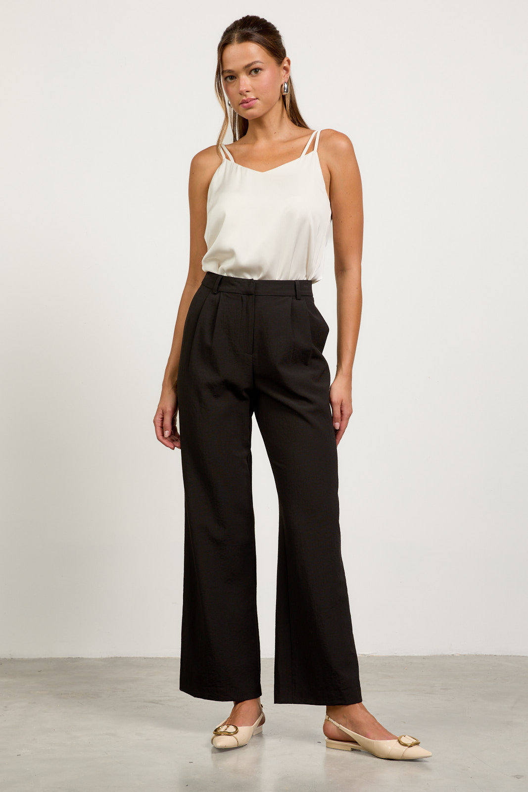 Pleated Wide Leg Pants