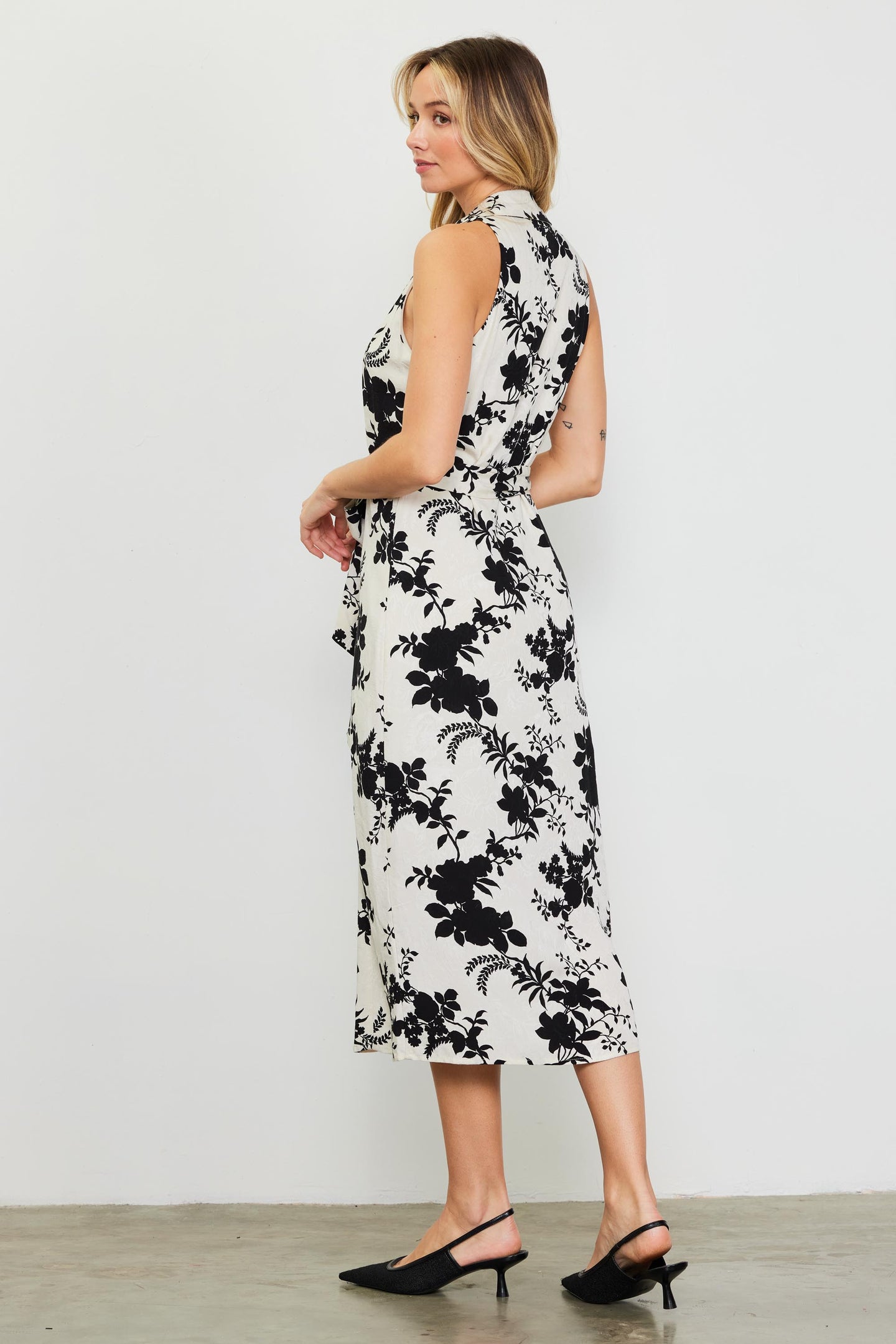 Amaya Jacquard Print Sleeveless Dress