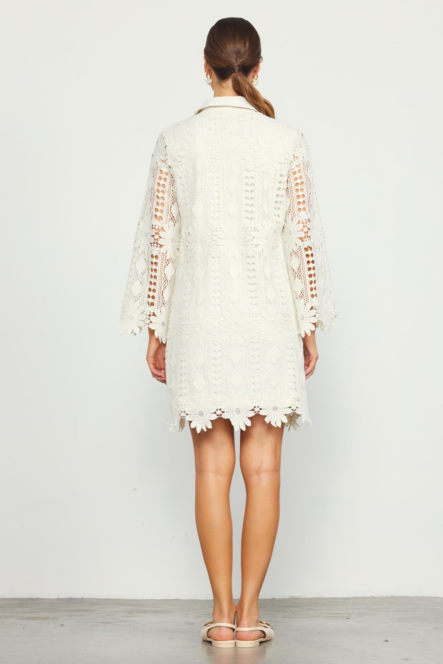 Embroidered Eyelet Lace Mini Dress