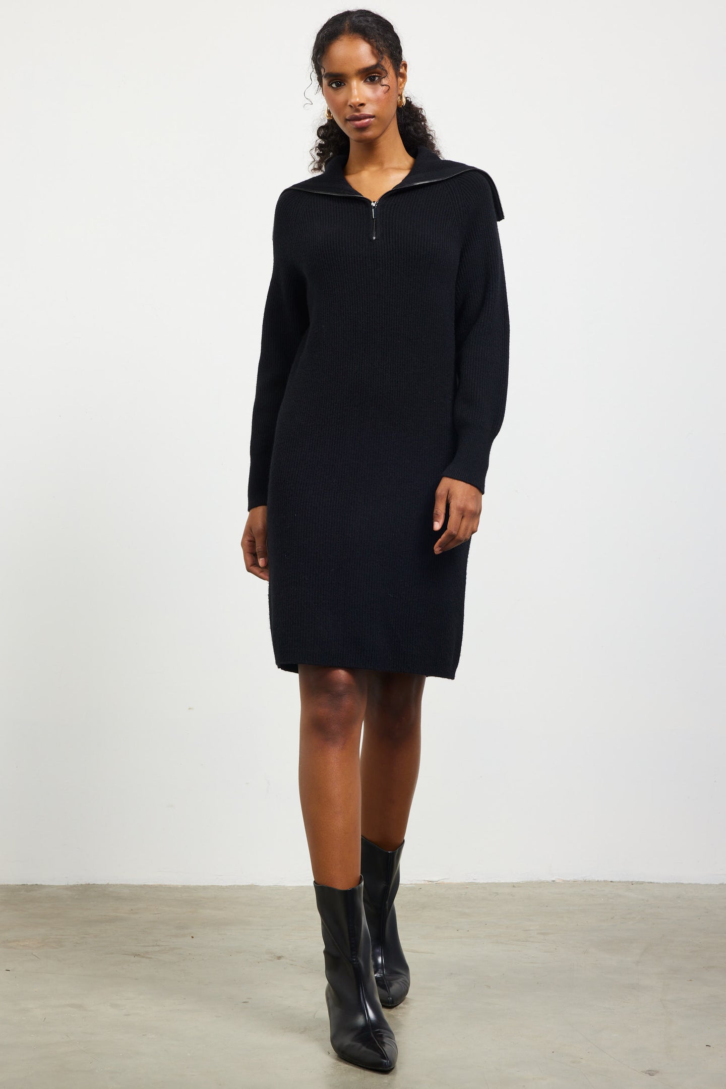 Julia Zip Up Knit Sweater Dress