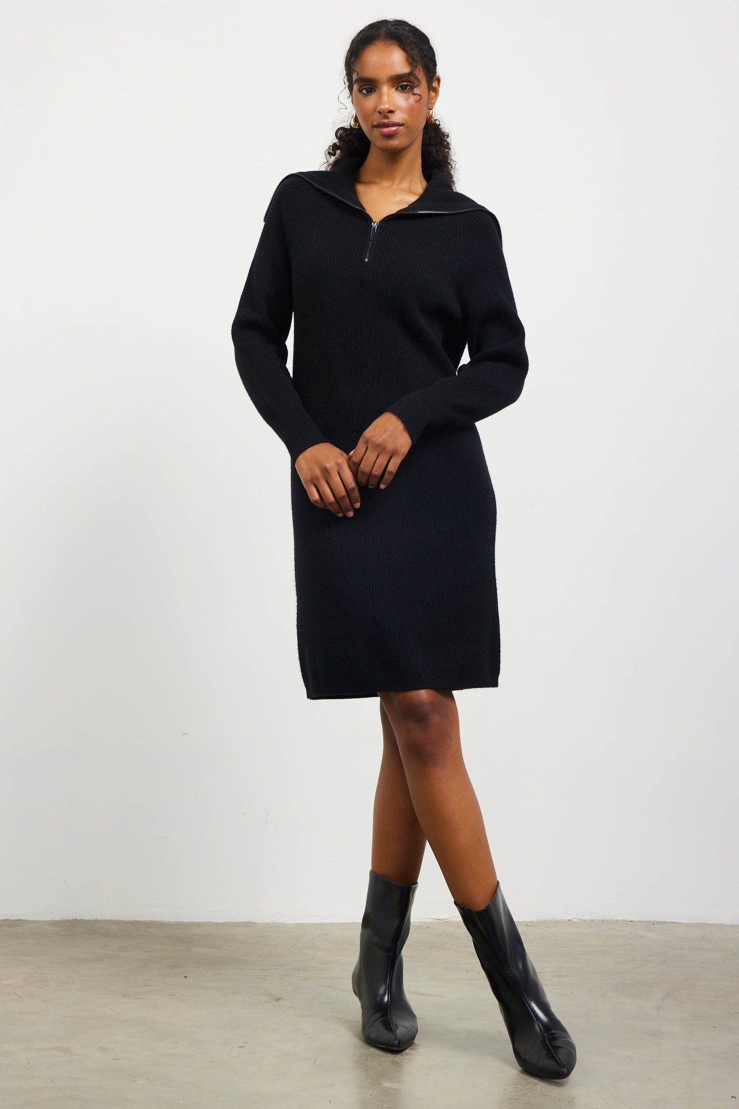 Julia Zip Up Knit Sweater Dress