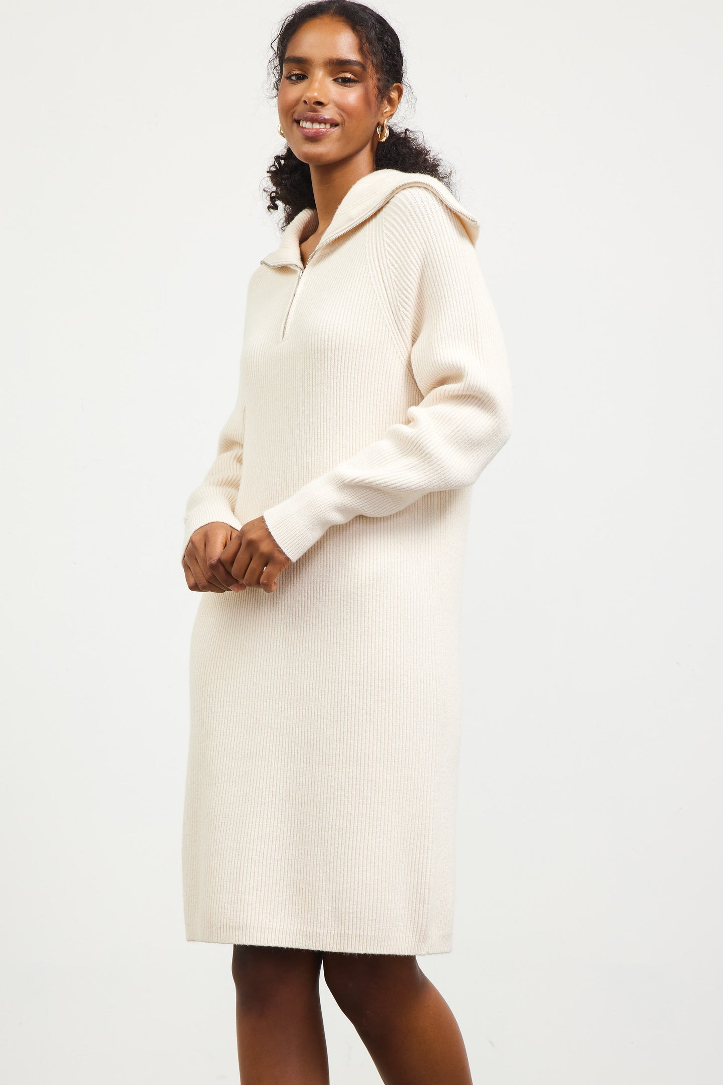 Julia Zip Up Knit Sweater Dress