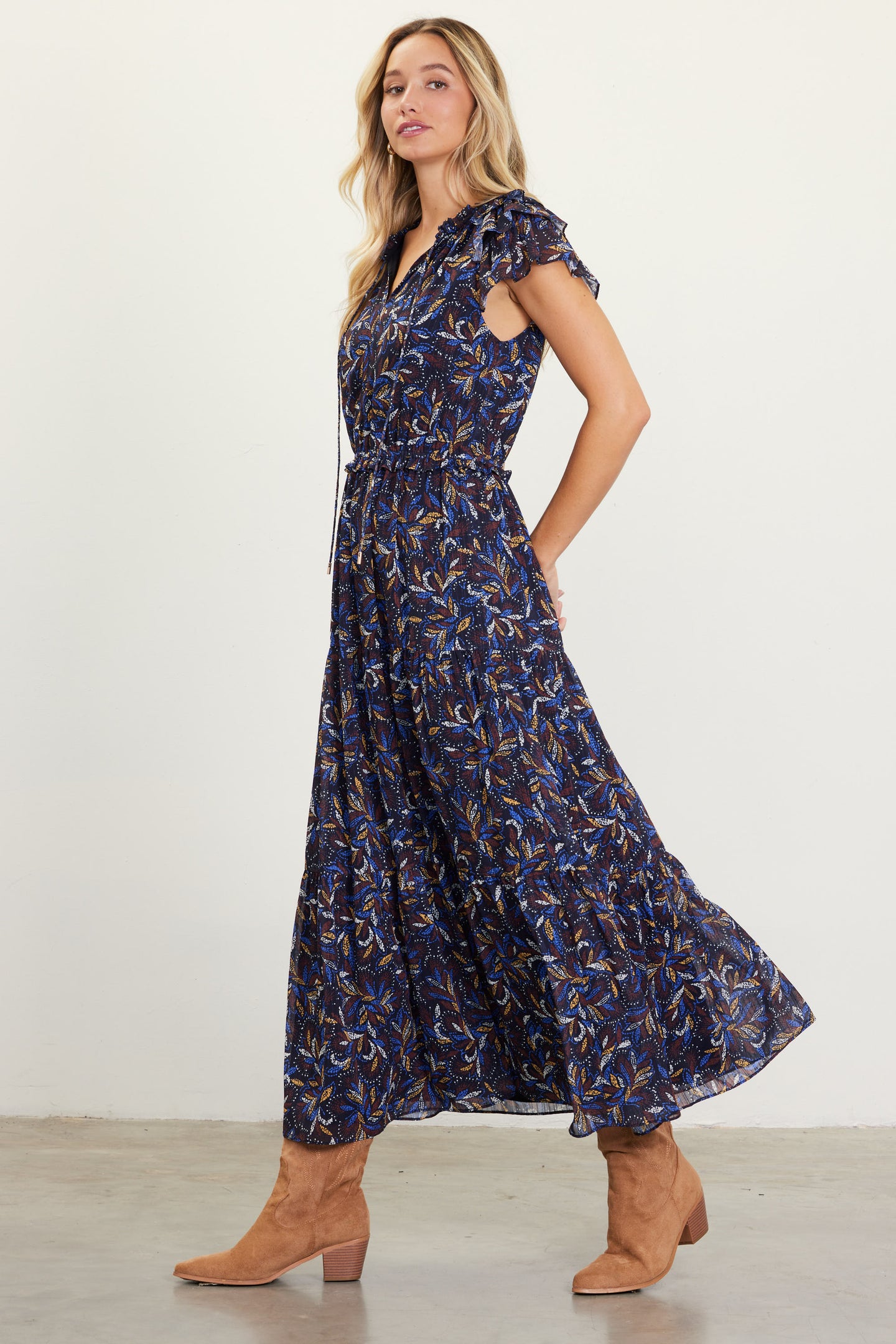 Blake Print Tiered Maxi Dress