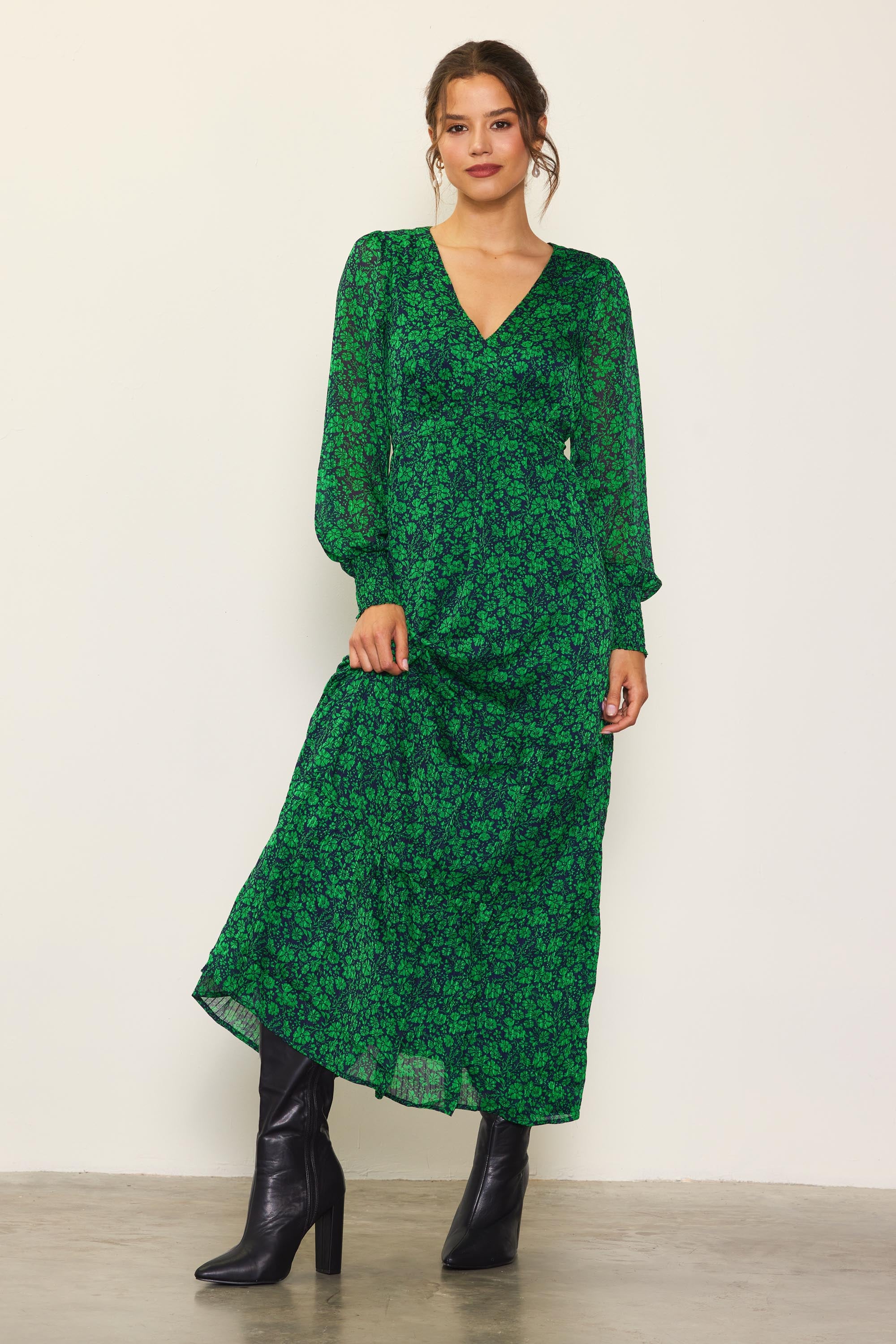 Floral print long sleeve maxi dress best sale