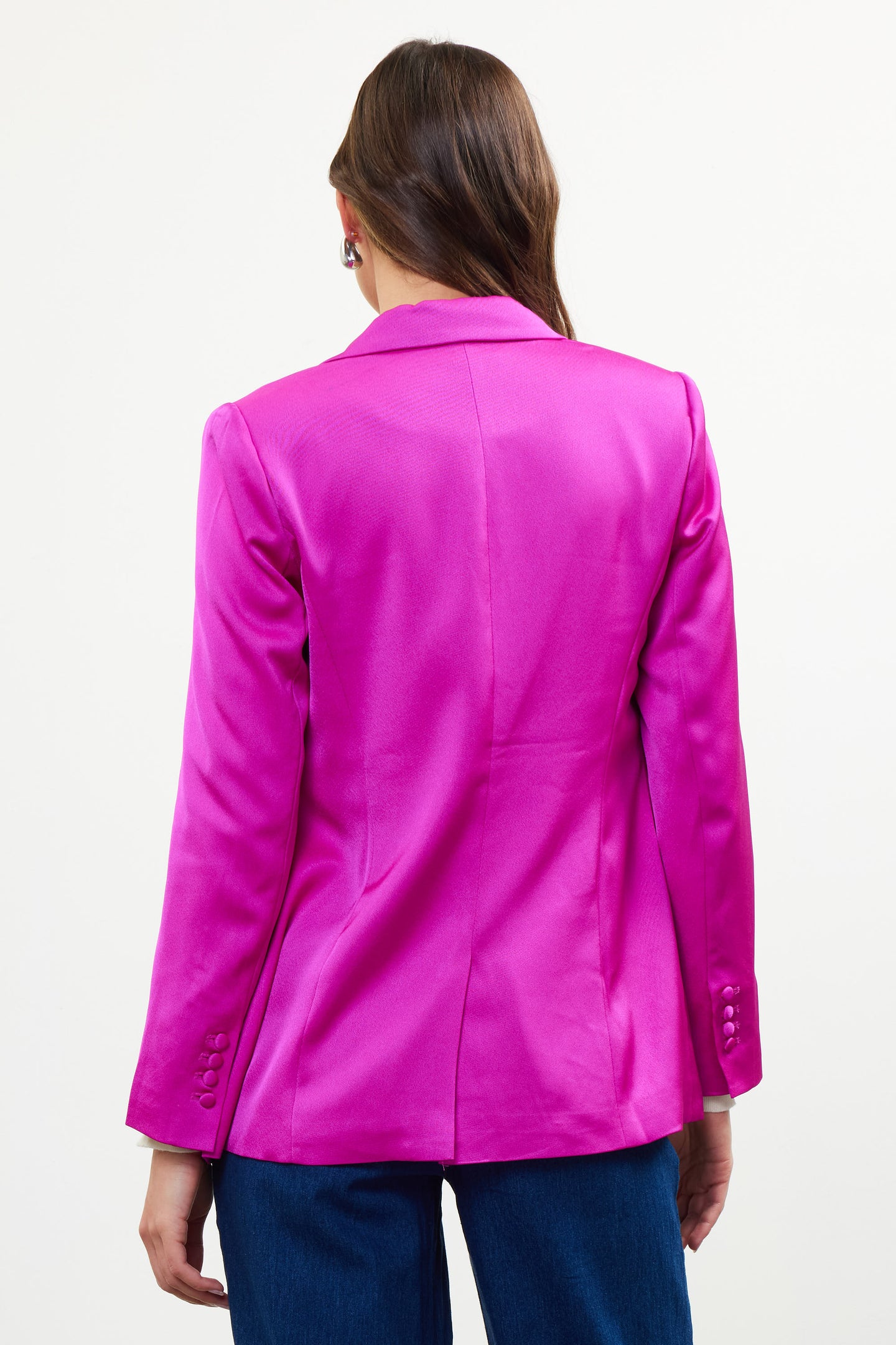 Neon Satin Welt Pocket Blazer