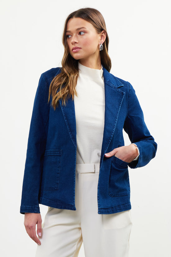 Washed Denim Blazer