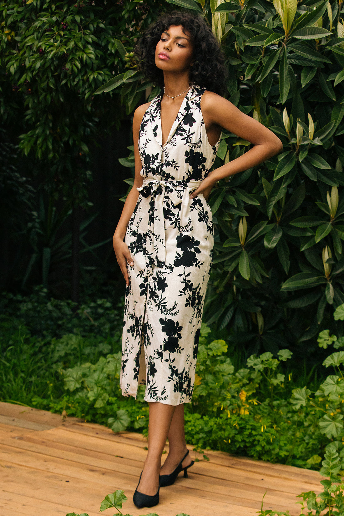 Amaya Jacquard Print Sleeveless Dress
