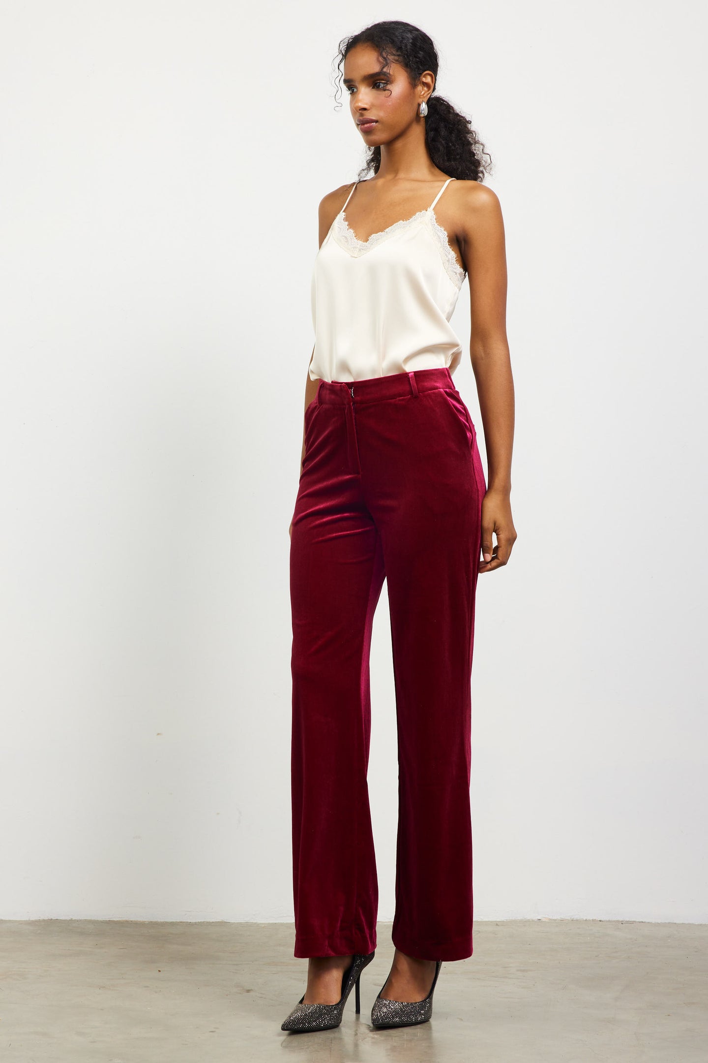 Velvet Wide Leg Pants