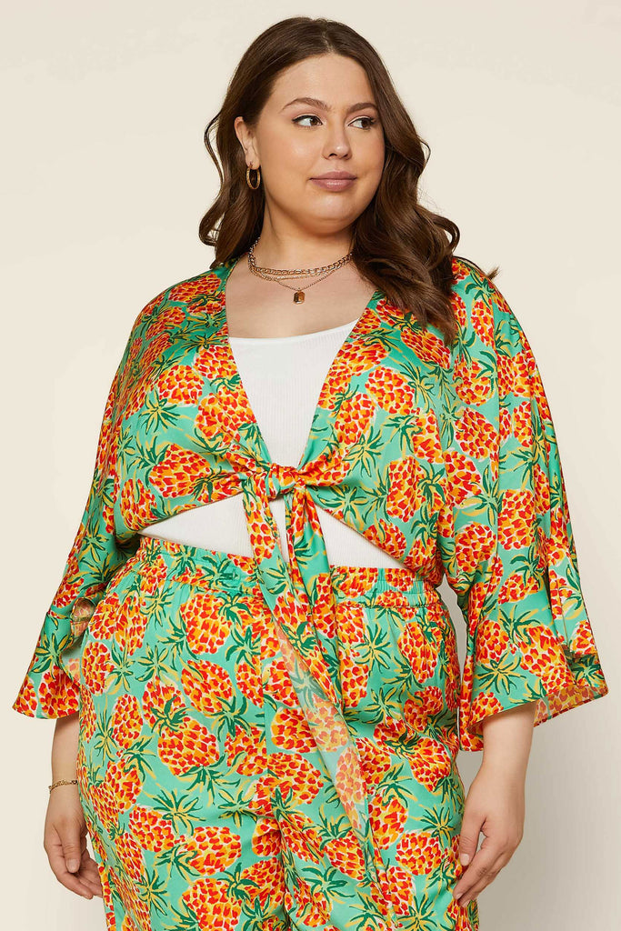 Plus Size - Tropical Print Kimono Top – SKIES ARE BLUE