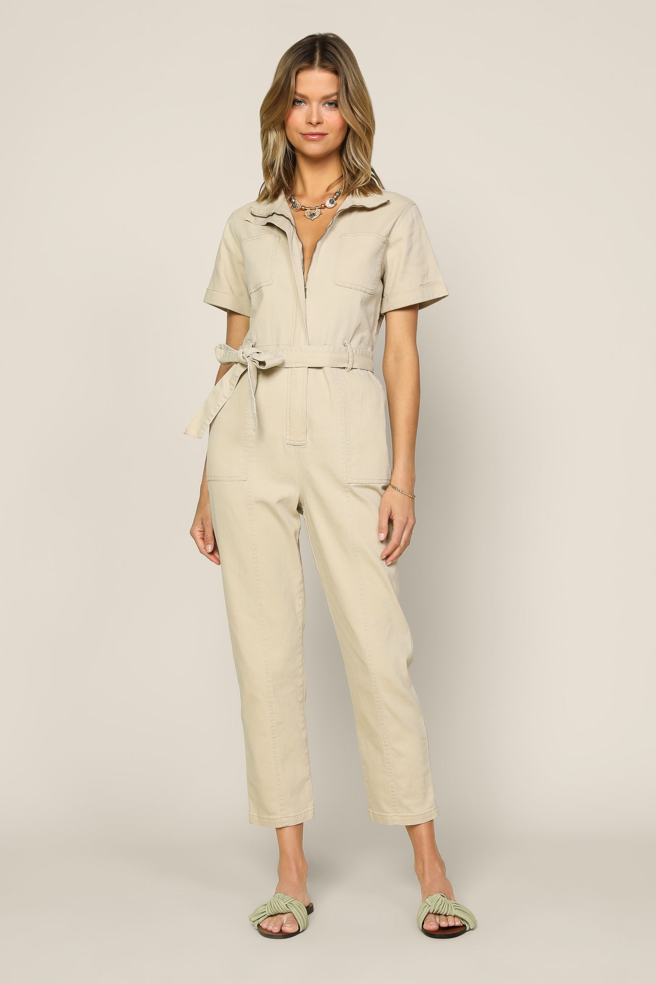 Skies Are Blue Falling Into Adventure Utility Jumpsuit - Rust X-Small