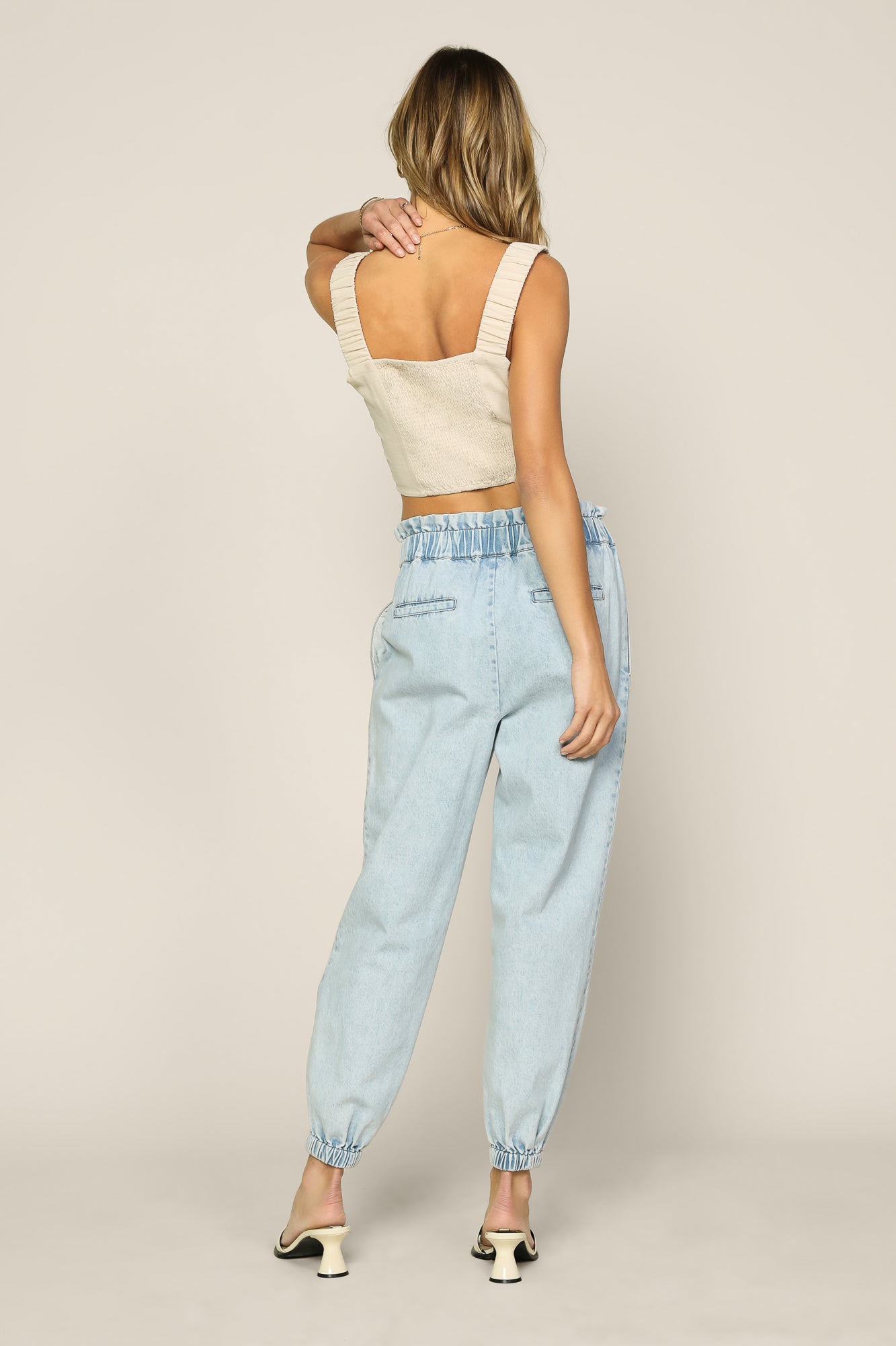 ASOS WHITE Paper Bag Indigo Denim Jean | ASOS