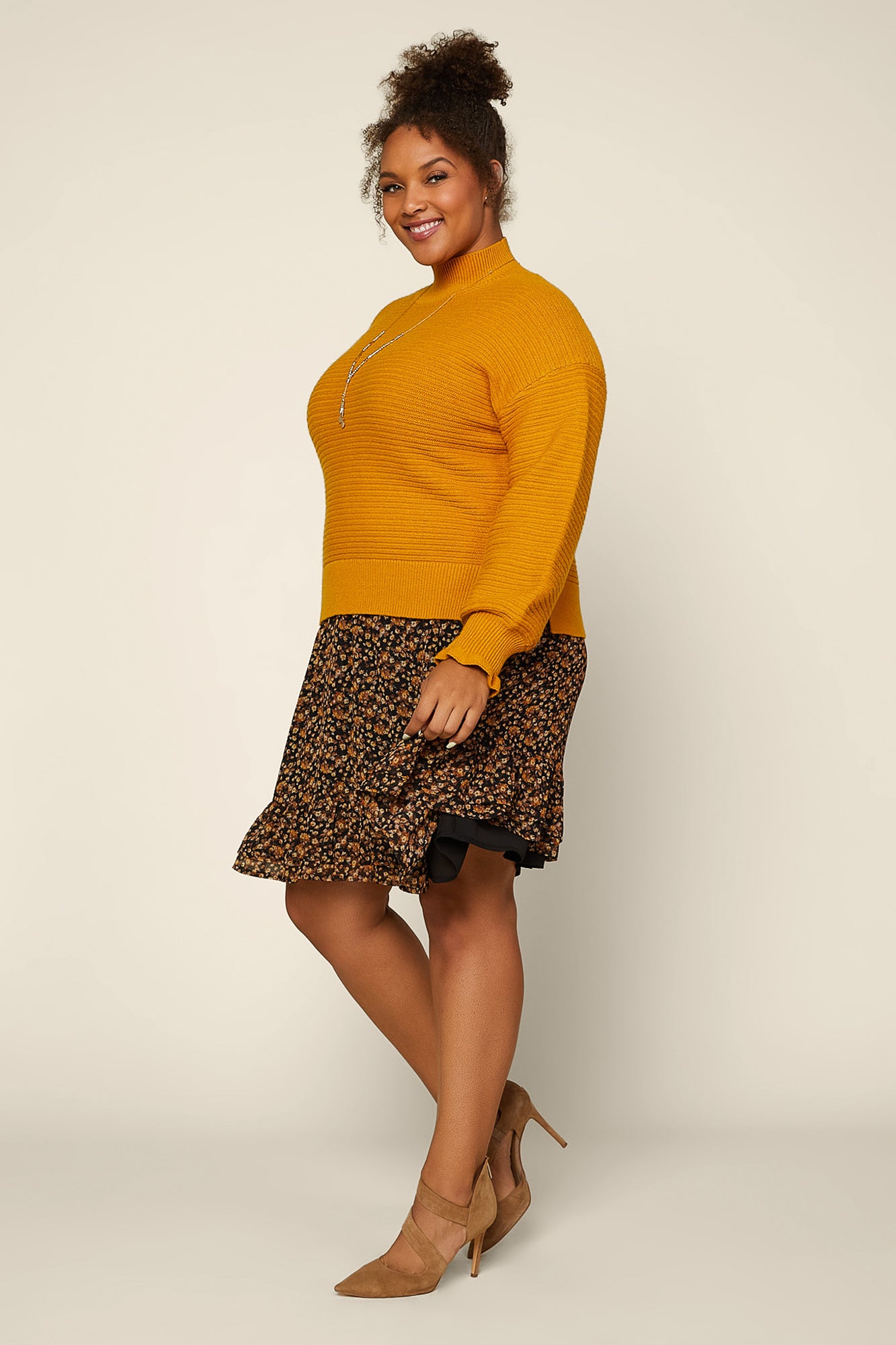 Plus size mock outlet neck