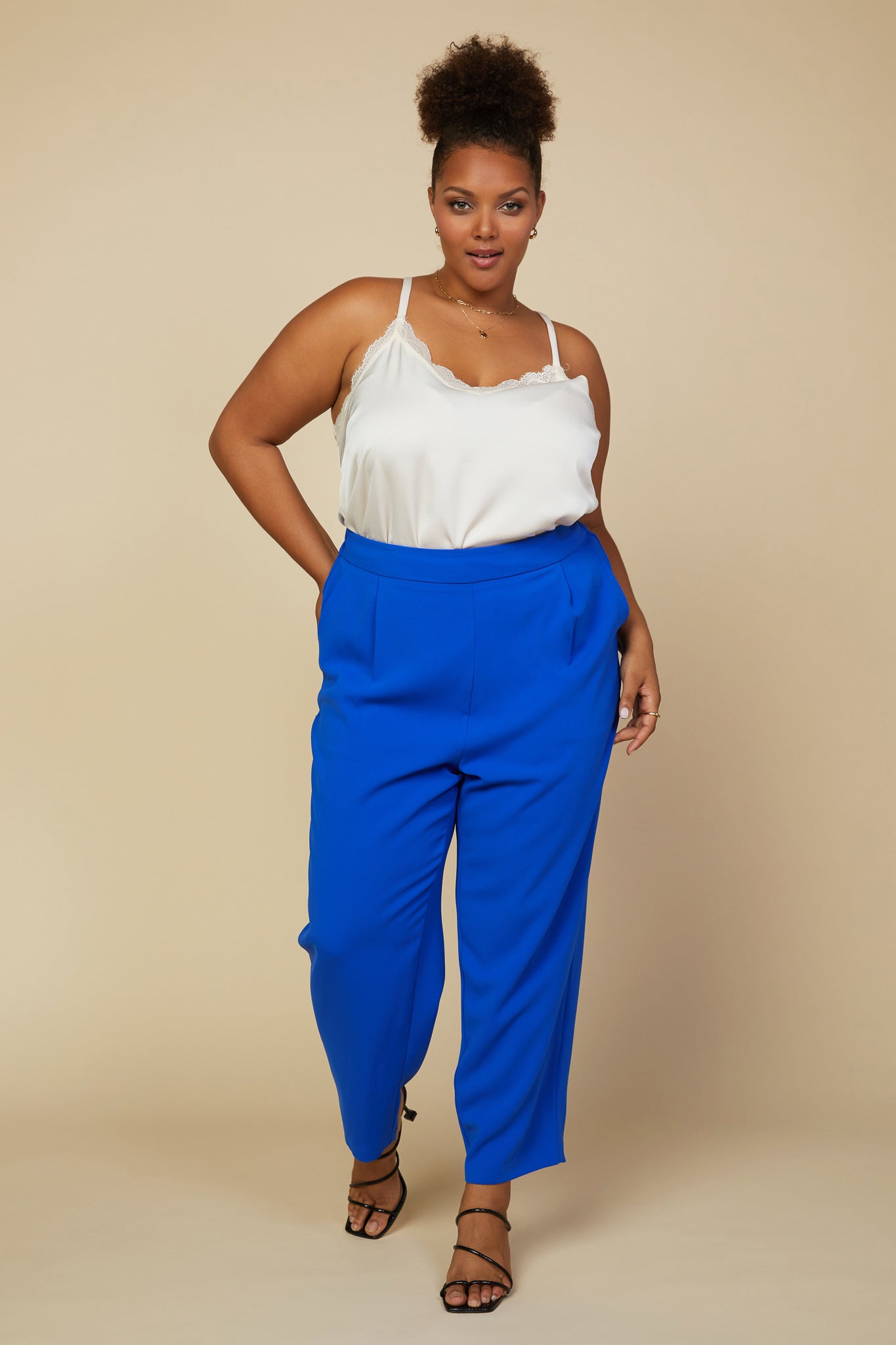 Plus size shop tapered trousers