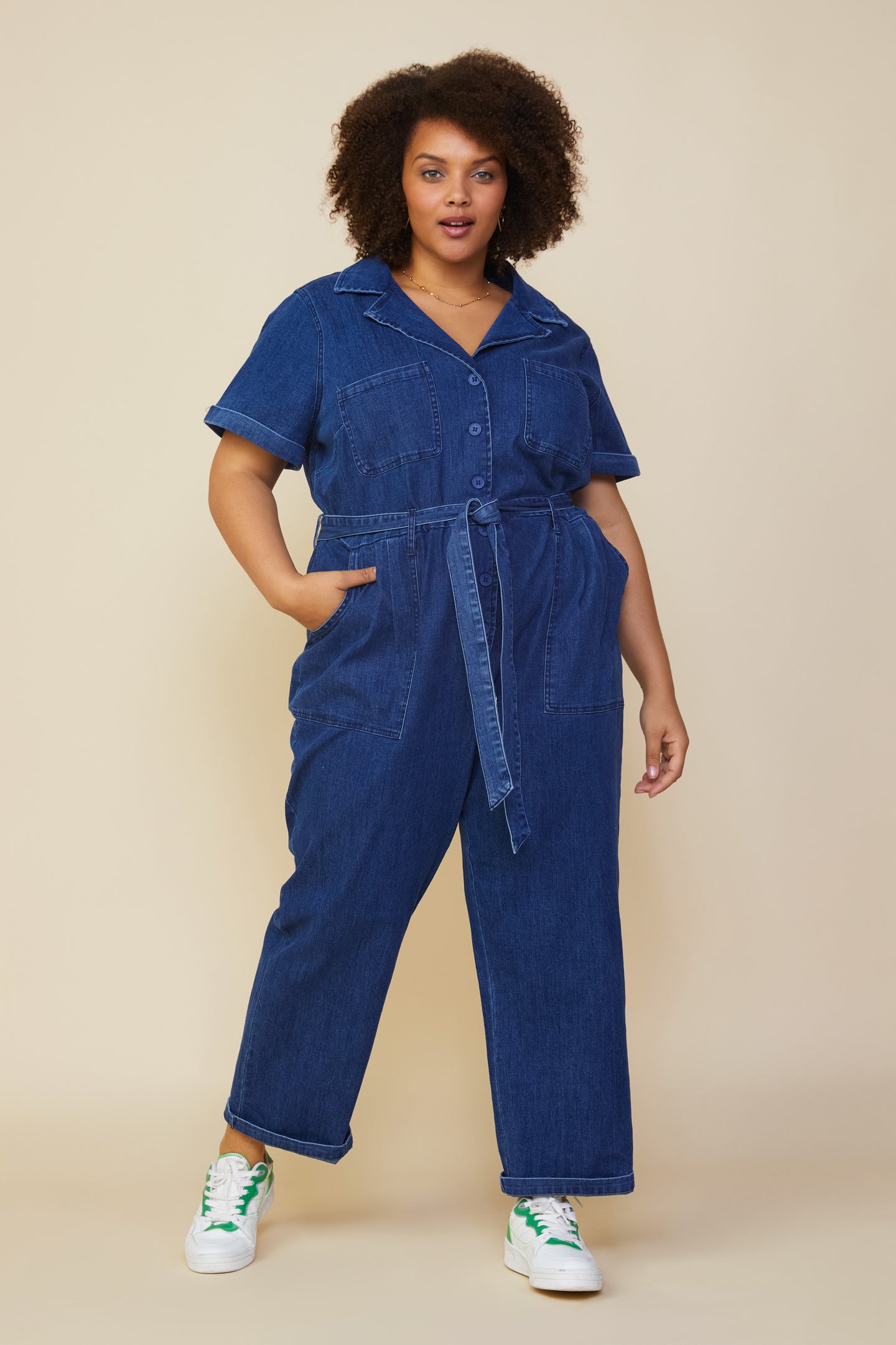 Skies are Blue Short Sleeve Zip Up Utility Jumpsuit – Social Threads
