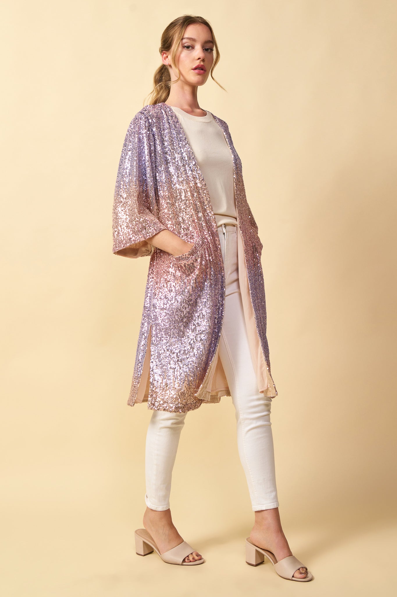 Sequin Duster Cardigan | ChloeRae S (4-6) / Silver